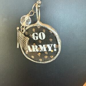 Proud Cadet Mom Go Army Patriotic USA American Flag 24” Ball Bead Necklace